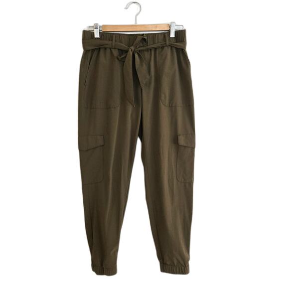 Banana Republic Factory Travel Stretch Pants Size S Olive Green Cargo Pockets - Picture 1 of 9